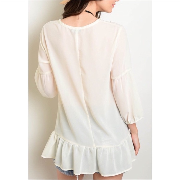 KAILANI Stud Embellished Semi Sheer Blouse - Picture 3 of 6